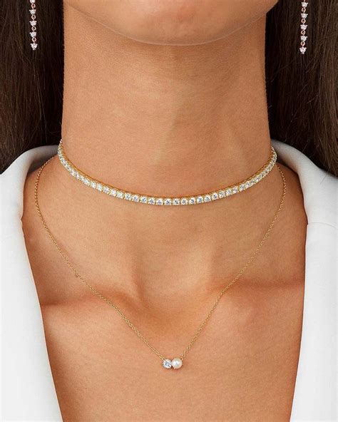 Adinas Jewels Adina's Jewels Cubic Zirconia Tennis Choker Necklace, 12