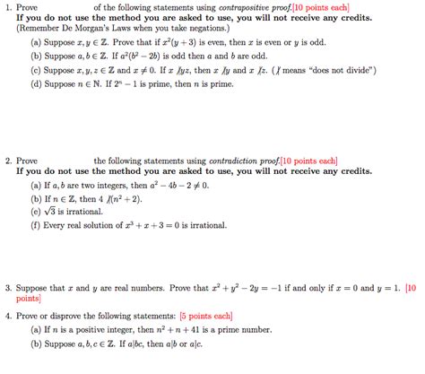 Solved 1 Prove Of The Following Statements Using