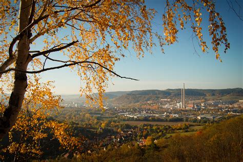 Herbstliche Aussicht Auf Dem Kesselberg Jena Foto And Bild Landschaft