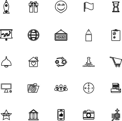 White Background With Line Icons For Starting A Business Vector