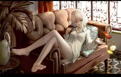 As Izayoi Sakuya Pocky Touhou Silver Hair Bad Id Bad Pixiv Id Collaboration Girl