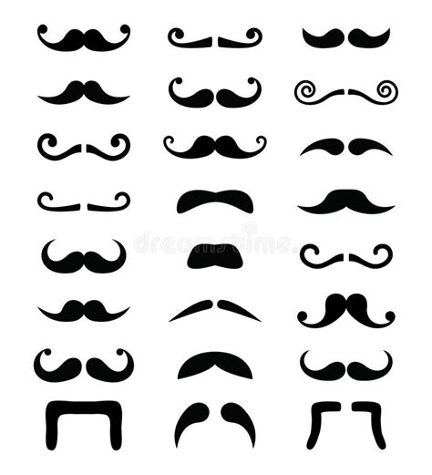 Moustache Icons Isolated Set Stock Illustration Illustration Of Black