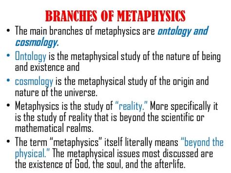 🌱 Branches Of Metaphysics What Is Metaphysics Branches And Questions
