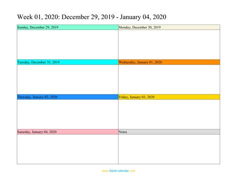 Weekly Template Word Database