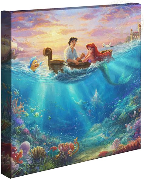 Thomas Kinkade Studios Disney Little Mermaid Falling In Love 14 X 14