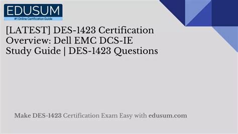 Ppt Latest Des 1423 Certification Overview Dell Emc Dcs Ie Study