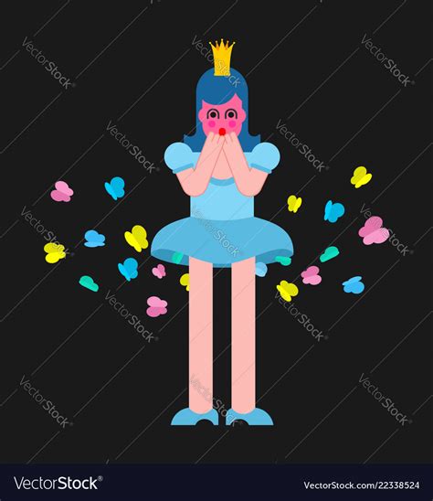 Princess Fart Butterfly Woman Farting Sweet Girl Vector Image