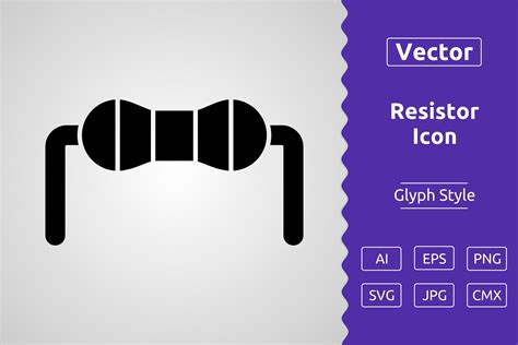 Vector Resistor Glyph Icon Graphic By Muhammad Atiq · Creative Fabrica