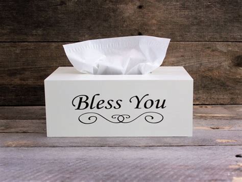 Wooden Tissue Box Cover Bless You Kleenex Box Cover Wood