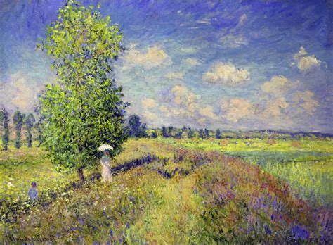 The Summer Poppy Field By Claude Monet Famous Art Handmade Oil