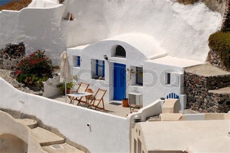 Traditional House In Santorini Greece Stock Photo Colourbox