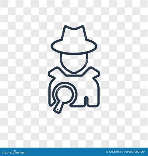 Detective Icon Outline Style Vector Illustration