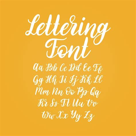 Premium Vector Vector Hand Lettering Alphabet Calligraphy Font Letters
