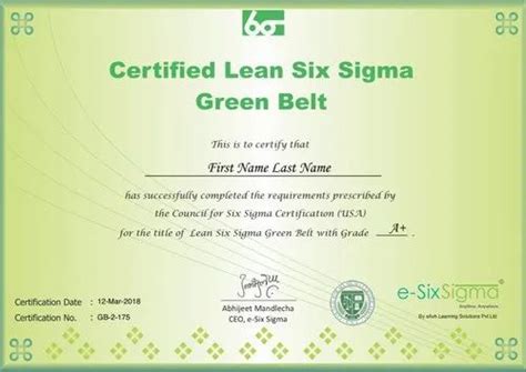 Lean Six Sigma Green Belt Training And Certification Program At Rs 14999