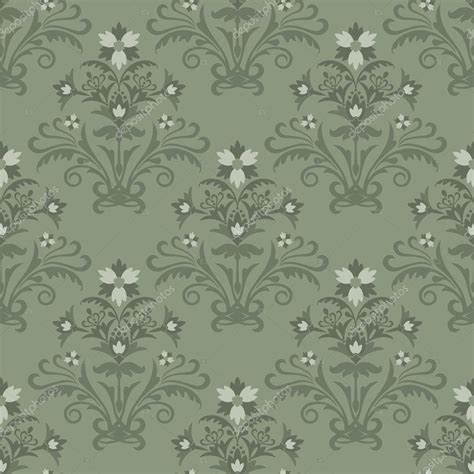 Seamless Green Floral Wallpaper — Stock Vector © Linas 4262987