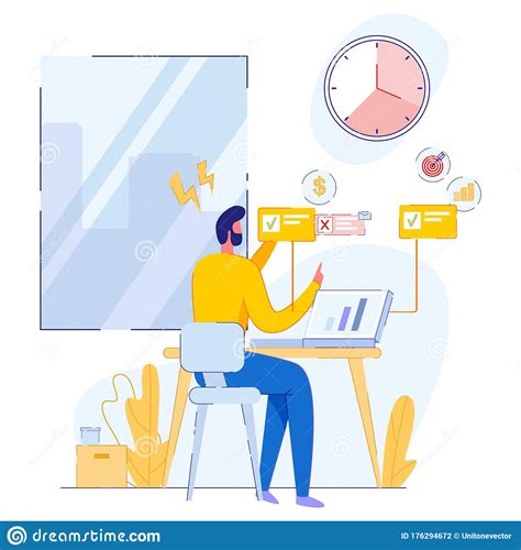Working Process Performing Professional Tasks Stock Vector
