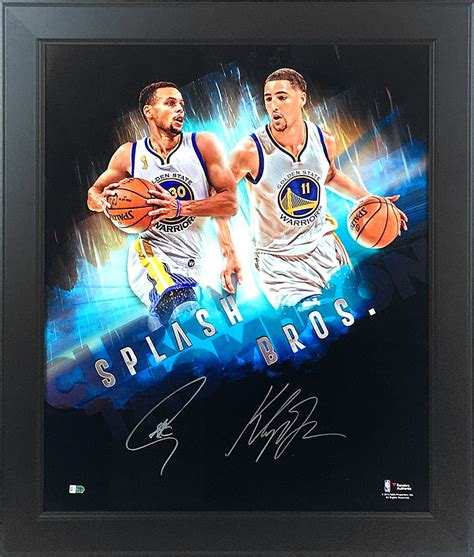 Steph Curry And Klay Thompson Autographed Golden State Warriors Splash