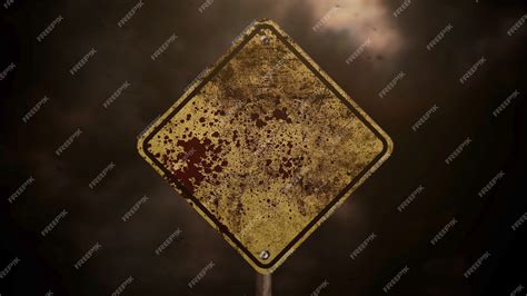 Premium Photo Mystical Horror Background With Road Sign And Dark