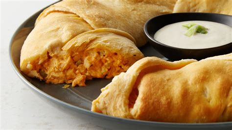 Lightly press wide ends together. Buffalo Chicken Crescent Ring recipe - from Tablespoon!