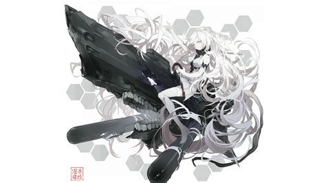 Wallpaper White Hair Anime Girls White Dress Weapon Kantai