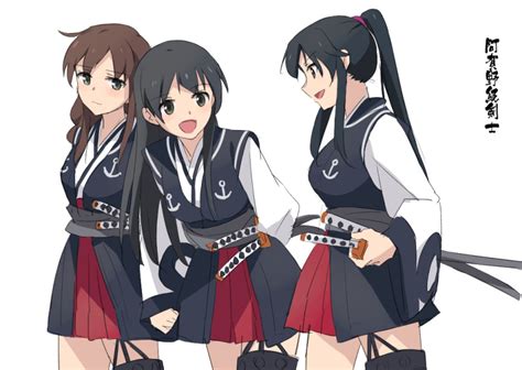 Safebooru 3girls Adapted Costume Agano Kantai Collection Anchor
