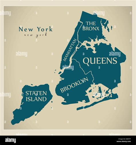 New York Boroughs Map Hi Res Stock Photography And Images Alamy