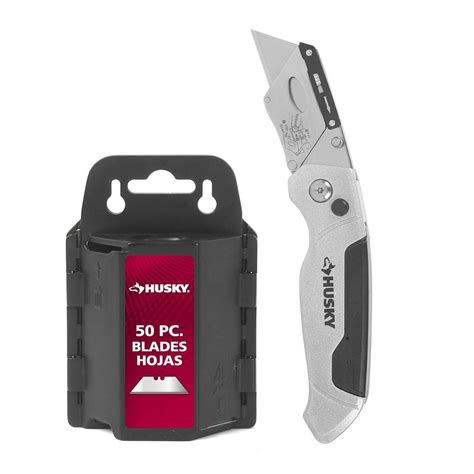 Husky Pro Folding Utility Knife With 50 Blades And Dispenser 99509
