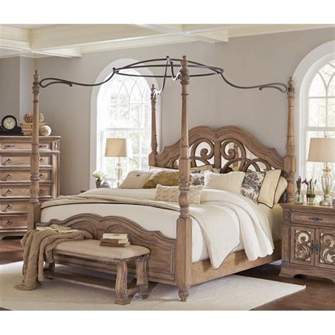 Child canopy bed for bedroom in gray colors. Coaster Ilana King Mirrored Canopy Bed in Cream - Walmart ...