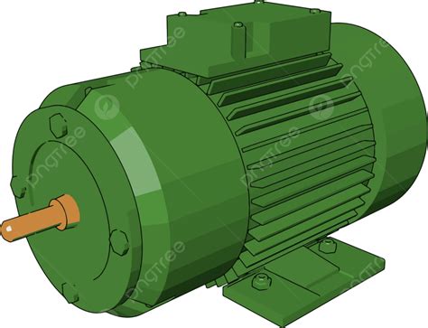 Electric Motor Machine Vector Or Color Illustration Energy Mechanical