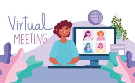 Virtual Meeting Vector Art Icons And Graphics For Free Download