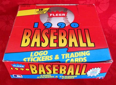 Lot of color to cards' designs, but this fleer brought it with the blue border. 1990 Fleer 24 Ct Wax Pack Box Baseball Cards #1