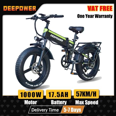 Deepower 1000w Adults Electric Bike Bicycle 48v 175ah 20 Inch Fat Tire