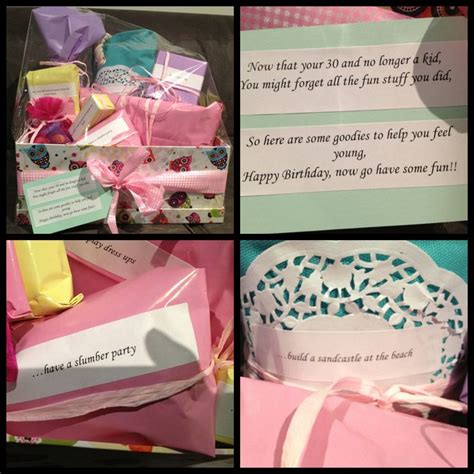 There are plenty of good 30th birthday gifts for a woman depending on your budget. A friends 30th birthday present. Very girly gift pack to help her feel young again. Got … | 30th ...