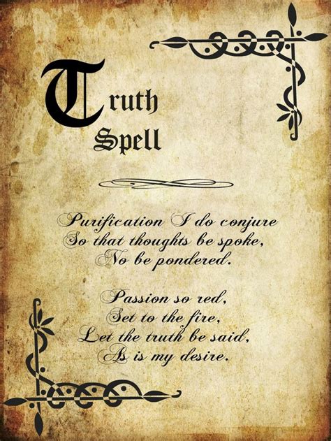 Spell Book Pages Magic Spell Book Witch Spell Book Truth Spell