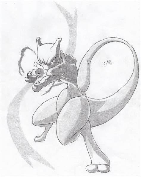 How To Draw Mewtwo Pokemon Drawing Tutorial Drawings