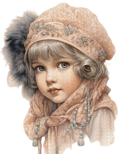 Child Vintage Pink Hat Little Girl Png Gratuit Picmix
