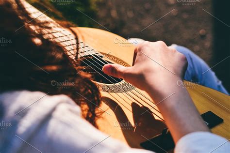 girl playing on guitar in 2021 guitar aesthetic guitarist photography guitar photoshoot