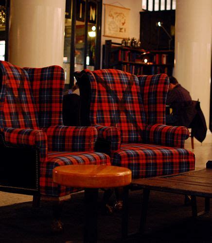 Picture a conservative leather wingback chair placed in a room packed with modern art, or a richly coloured plaid wingback in the corner nook of an otherwise pastel bedroom. Plaid wingback chairs | Nest | Pinterest | Ace hotel ...