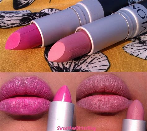 matte pink lipsticks from revlon stormy pink 97 and pink pout 02 swatch and review sweet and