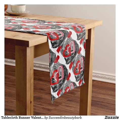 Tablecloth Runner Valentines Zazzle Personalized Table Runner