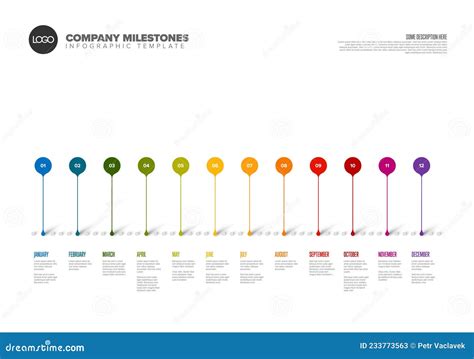 Infographic Full Year Timeline Template Made From Color Droplet