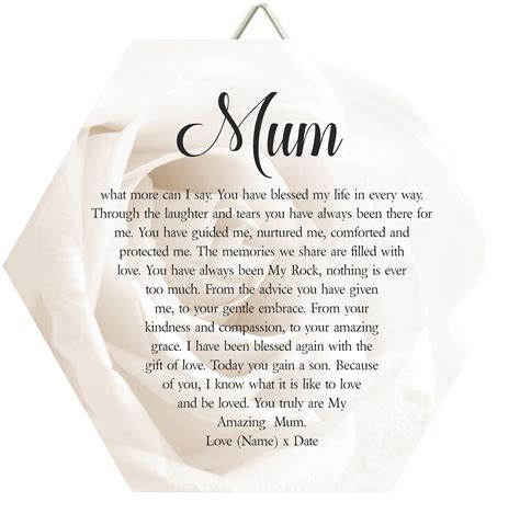 Mother Of The Bride Wedding Poem Personalised Plaque Mother Of Etsy