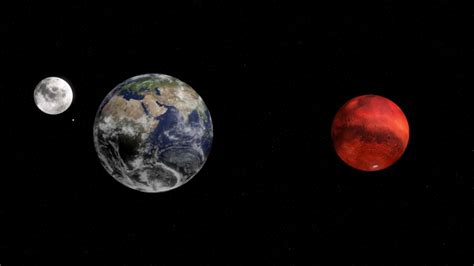 Earth Moon And Planet Mars 스톡 동영상 비디오100 로열티 프리 1053329819