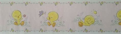 Looney Tunes Baby Tweety Bird Pink Background Wallpaper Border Ebay
