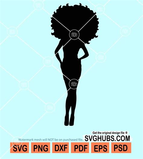 Sexy Afro Woman Silhouette Svg Black Girl Svg Cute Afro Queen Svg