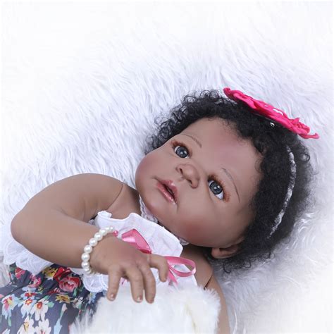 Full Body Silicone Vinyl Reborn Black Baby Girl Doll Newborn