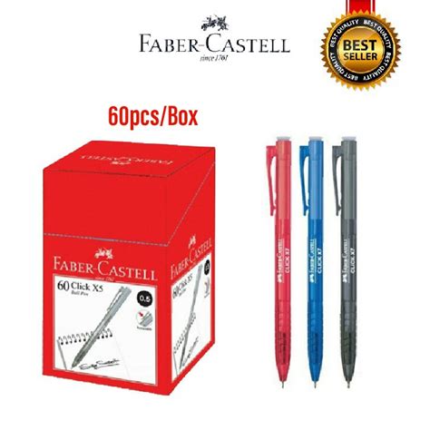 Faber Castell Ball Pen Click X5x7 60pcsbox Shopee Singapore