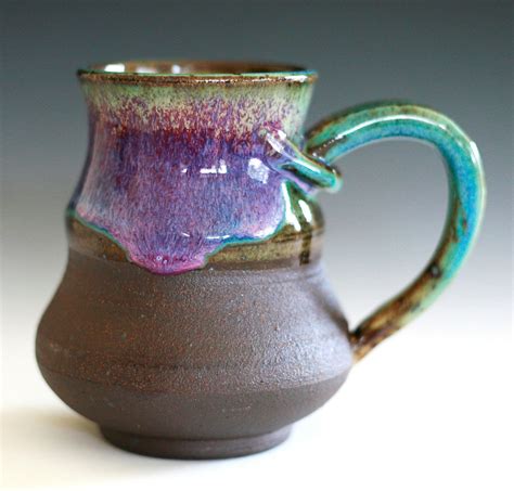 Handmade Coffee Mug Coffee Tea Coffee Cups Tea Cups Purple Interior