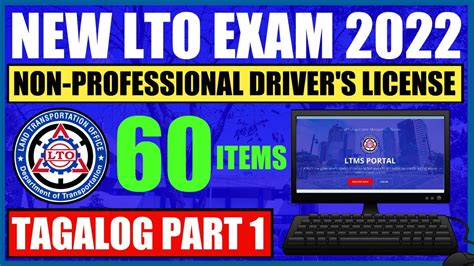 NEW LTO EXAM REVIEWER PART 1 TAGALOG NON PROFESSIONAL DL LTMS