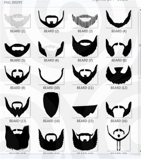 Beard Style Guide Poster40 Clipart Scalable Printable Pdf Etsy